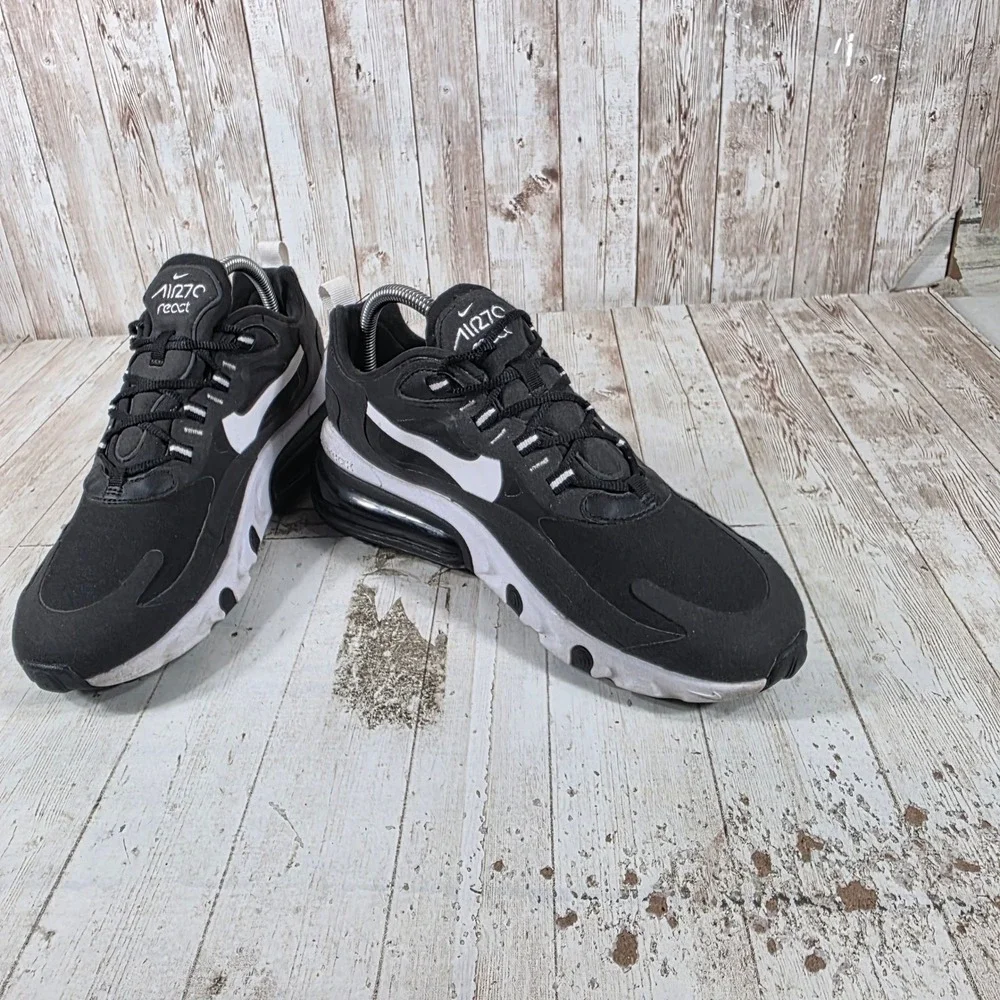 Nike Air Max 270 React Womens Black White Sneakers CI3899-002 Size 8.5